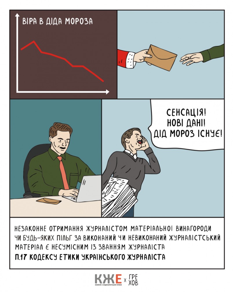 Друга частина коміксів про журналістську етику і стандарти від ілюстратора Олександра Грехова